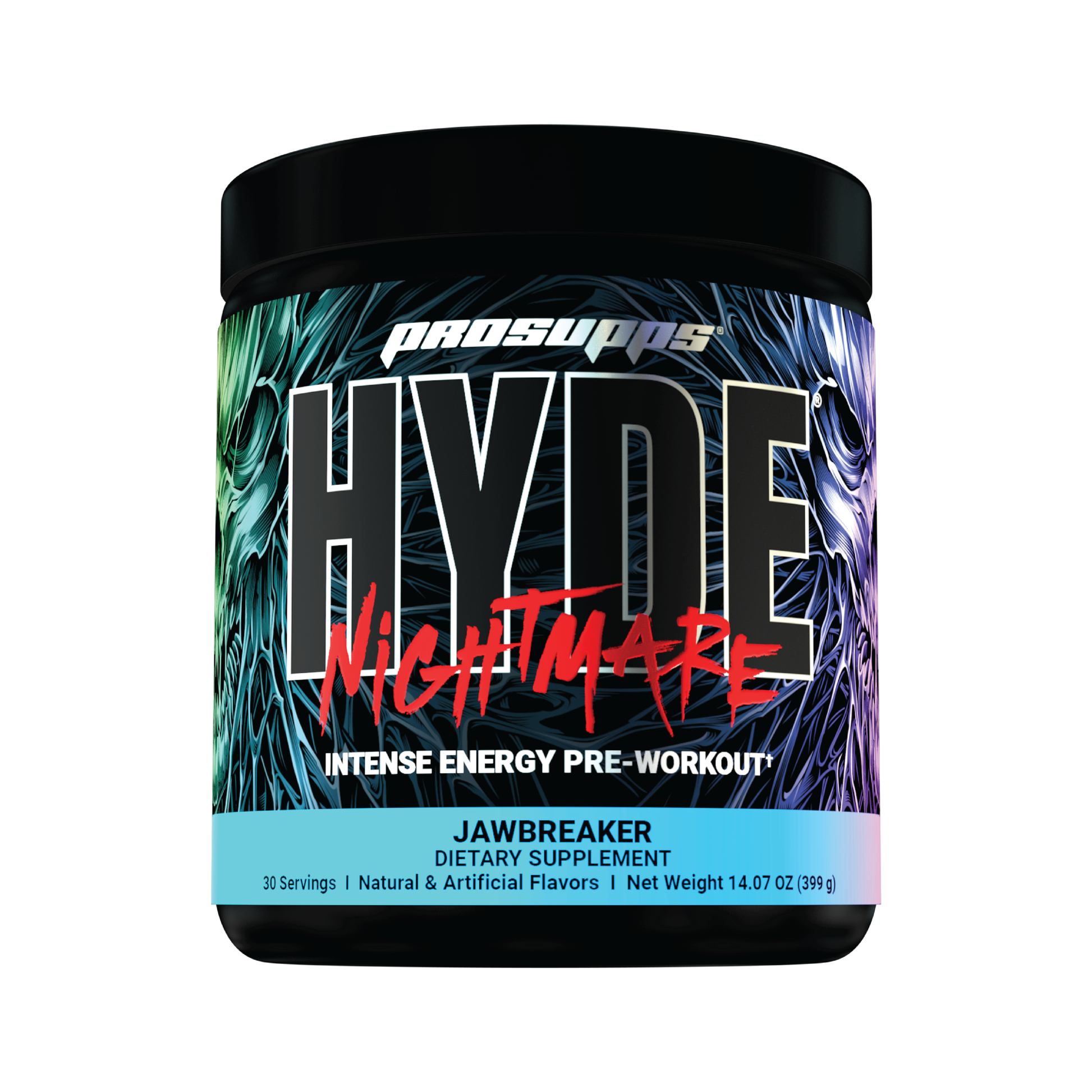 Hyde workout supplement nightmare jawbreaker jar front image