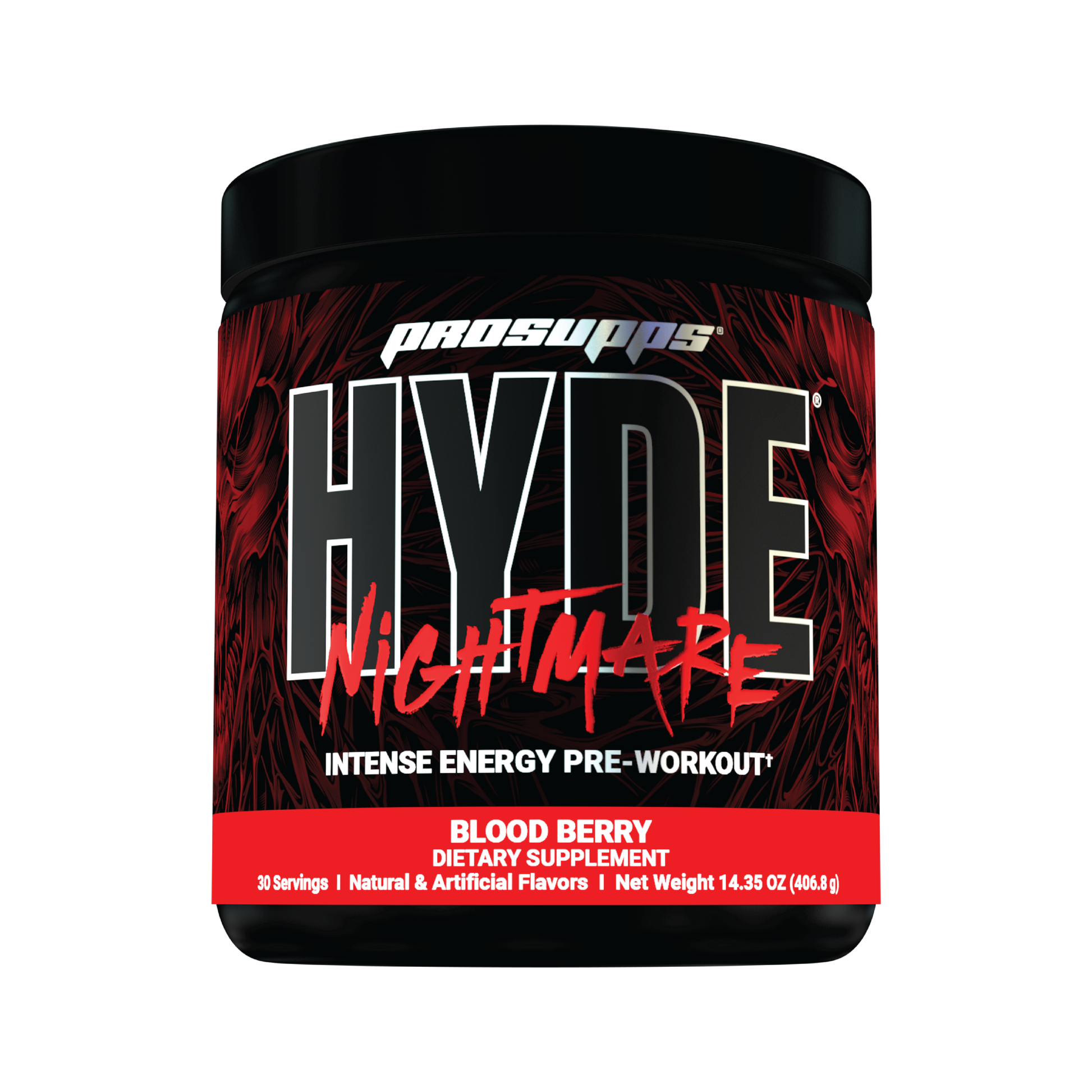 Hyde workout supplement nightmare Blood Berry jar front image