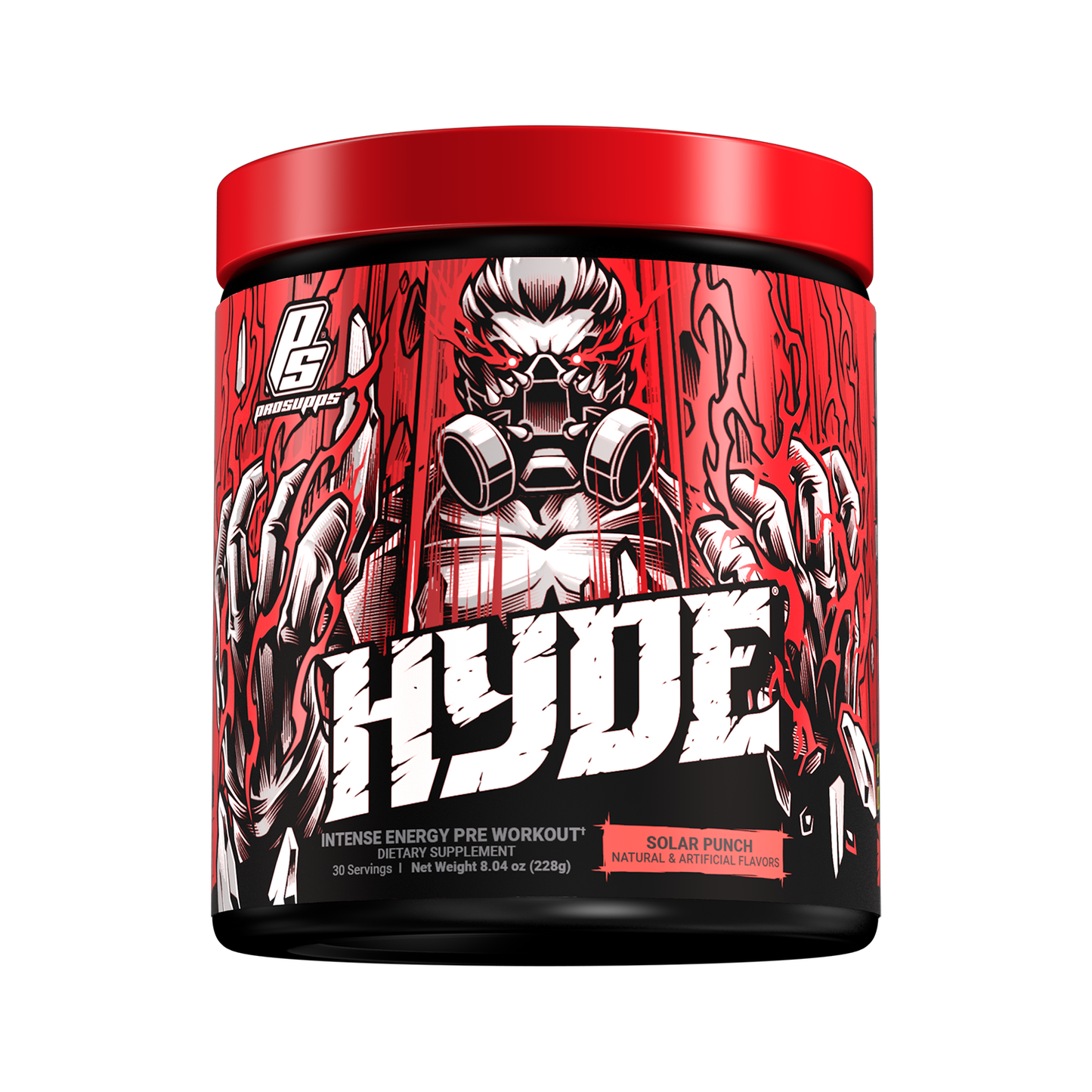 Hyde pre workout OG Solar Punch jar front image