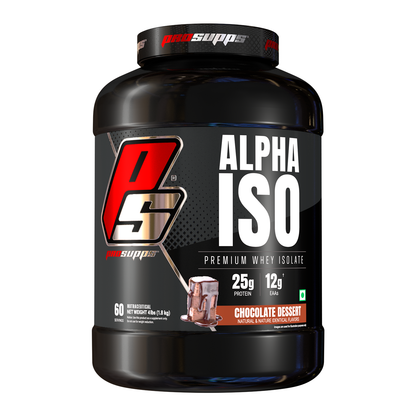 Prosupps Alpha ISO chocolate dessert protein powder jar front image