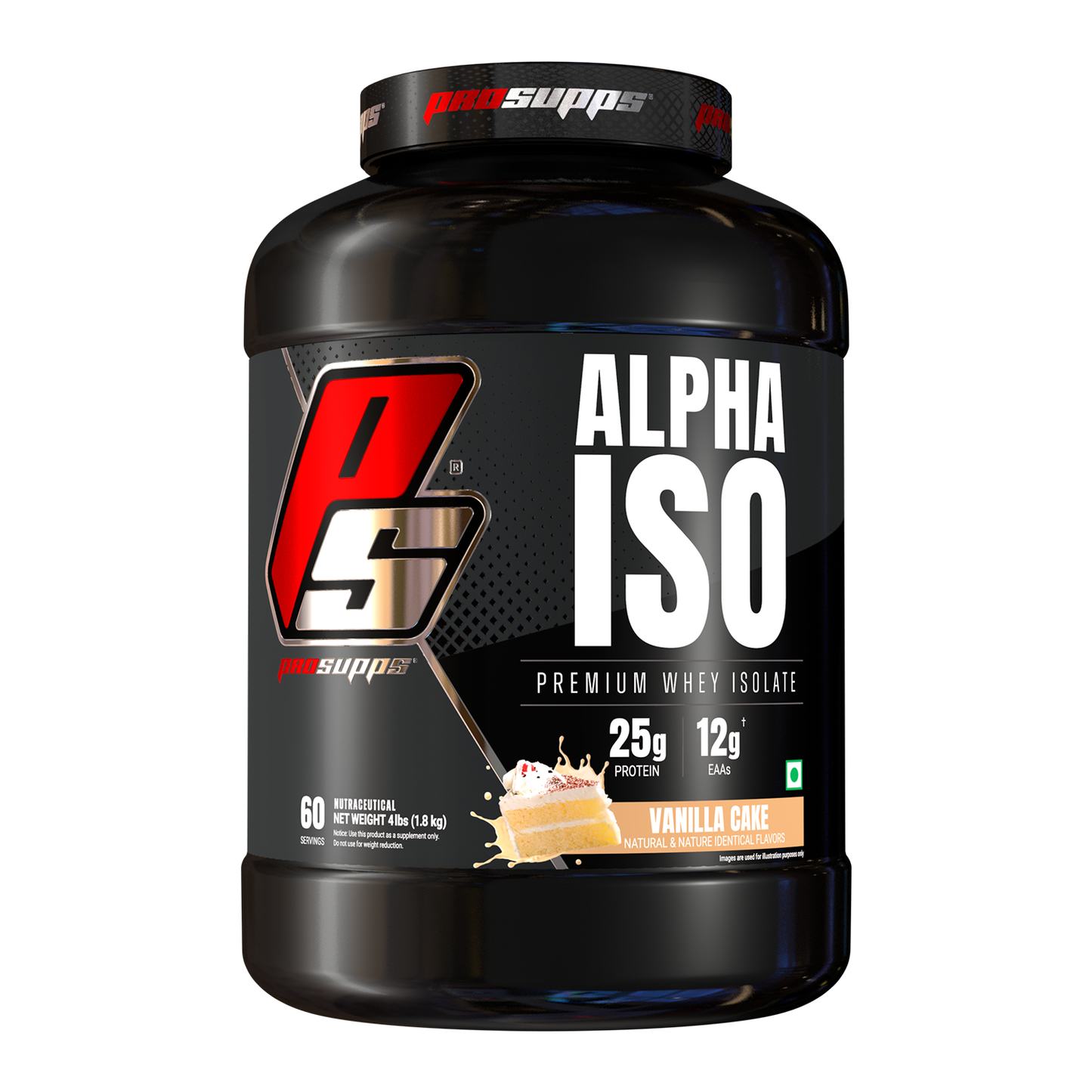 Prosupps Alpha ISO Vanilla Cake protein powder jar front image