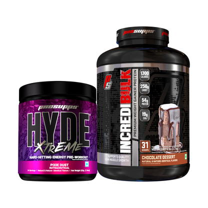 hyde workout supplement hyde xtreme pixie dust flavour and incredibulk chocolate dessert flavour