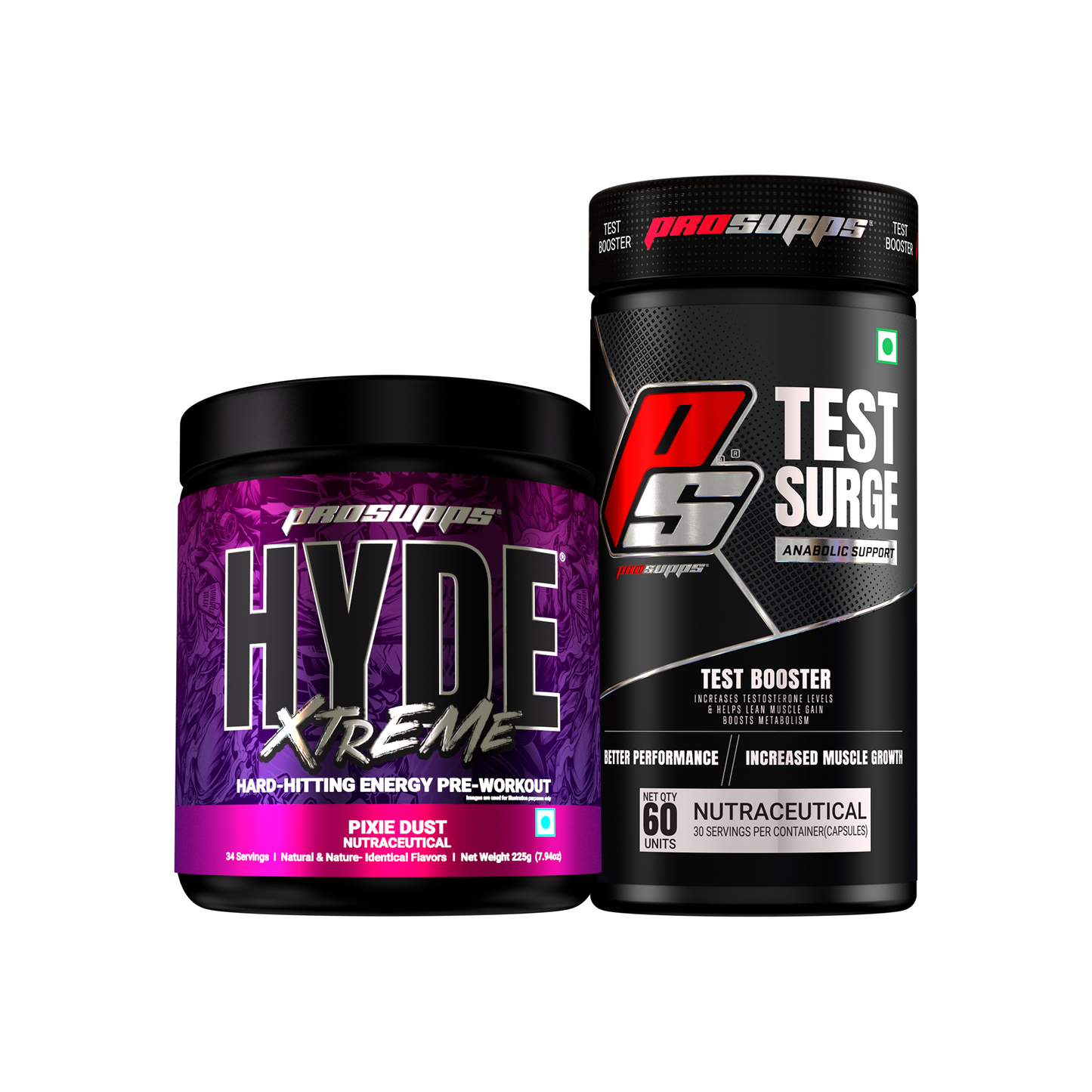 hyde xtreme pre workout hyde xtreme pixie dust flavour and test surge and combo