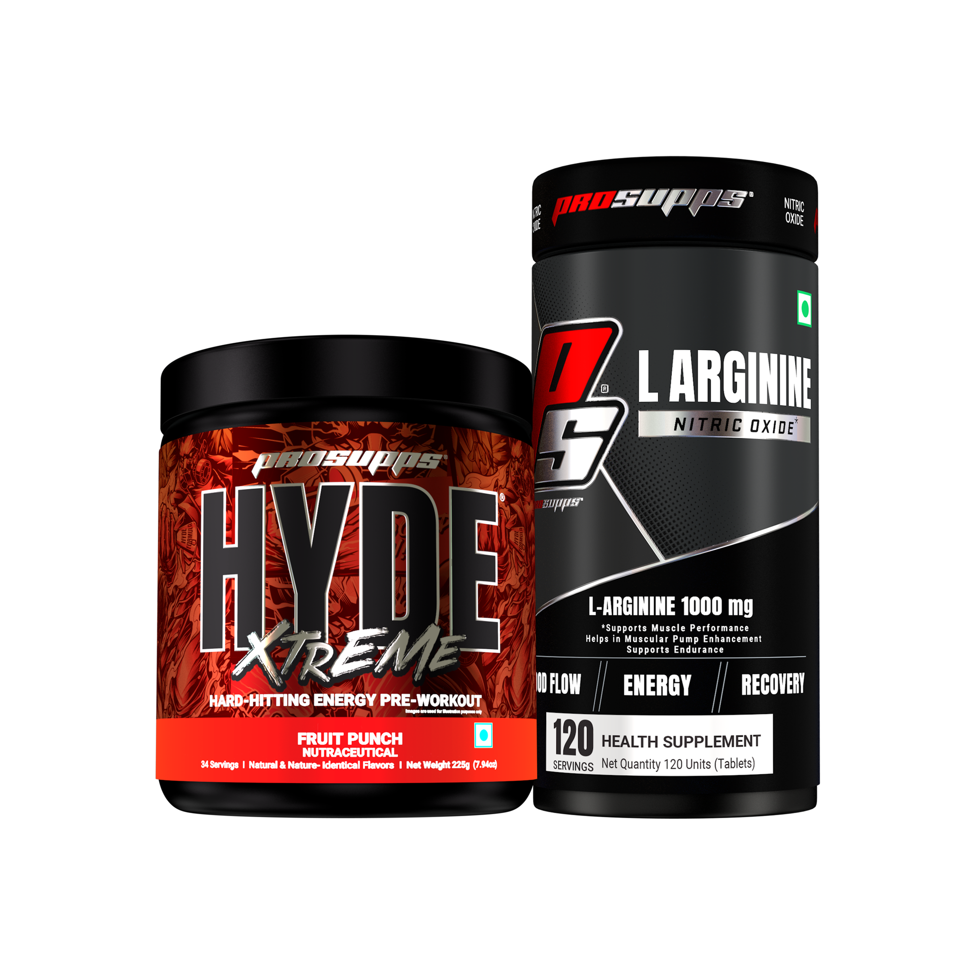 hyde workout supplement hyde xtreme fruit punch flavour plus L-Arginine combo