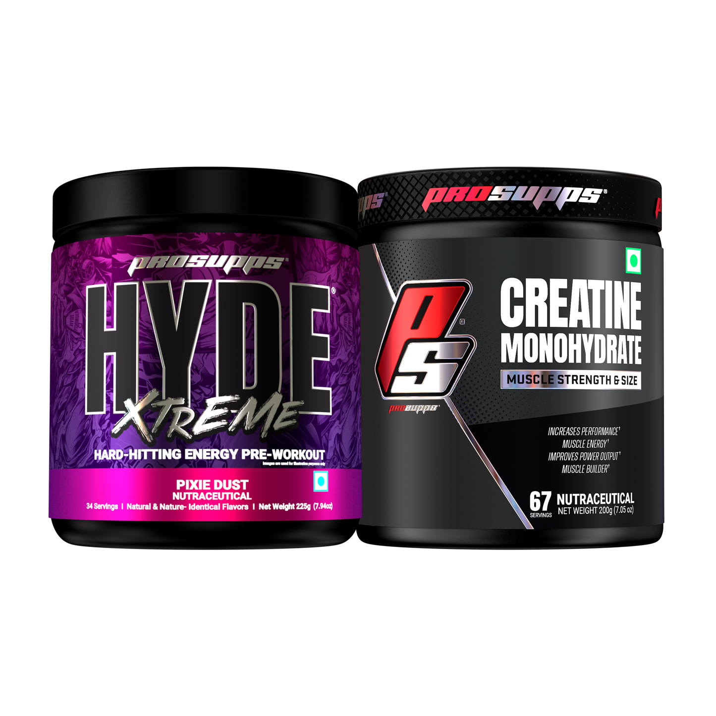 hyde workout supplement combo hyde xtreme plus creatine monohydrate pixie dust combo