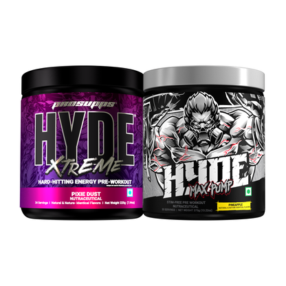 hyde workout supplement hyde xtreme pixie dust and hyde max pump pineapple flavour