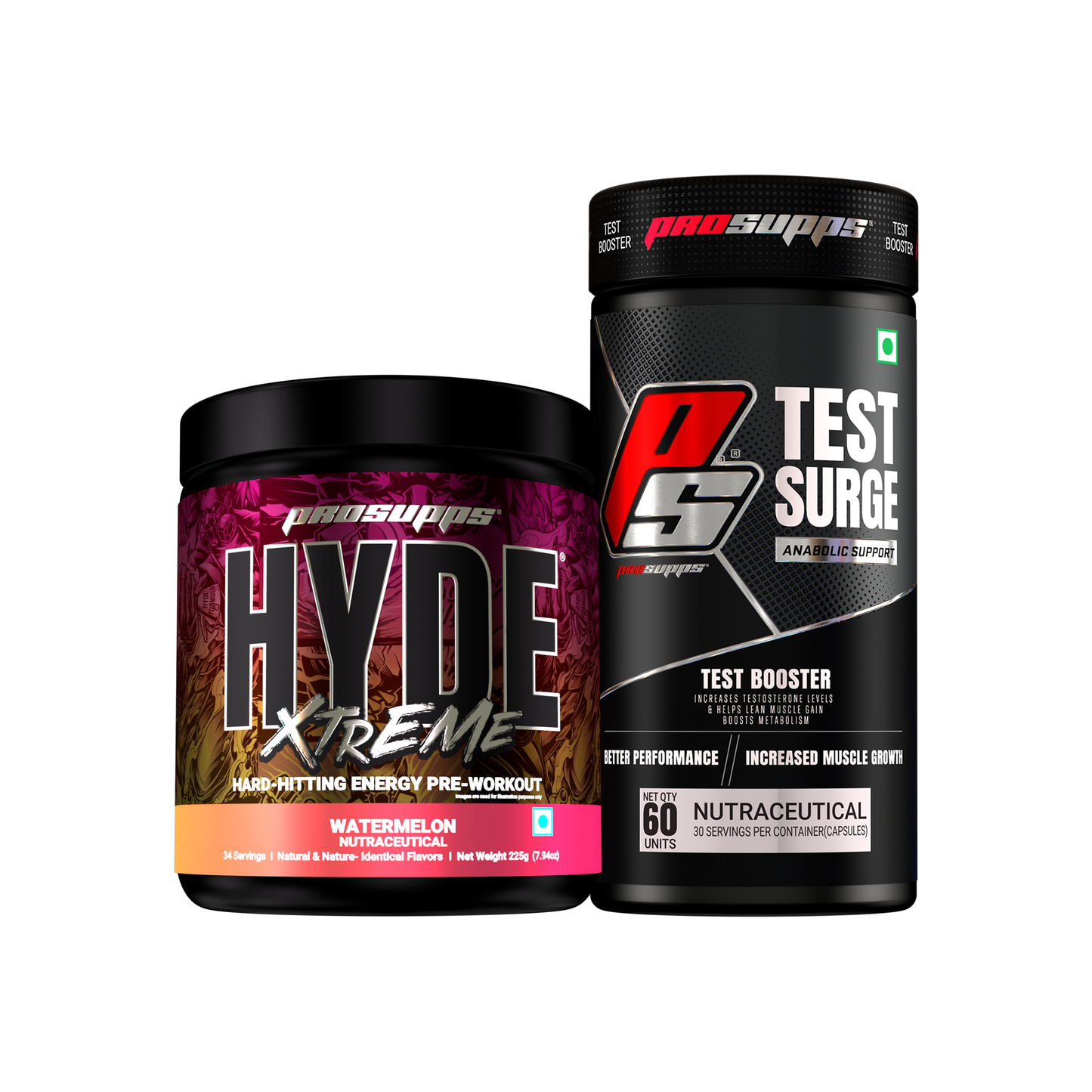 hyde workout supplement hyde xtreme watermelon flavour and test surge combo