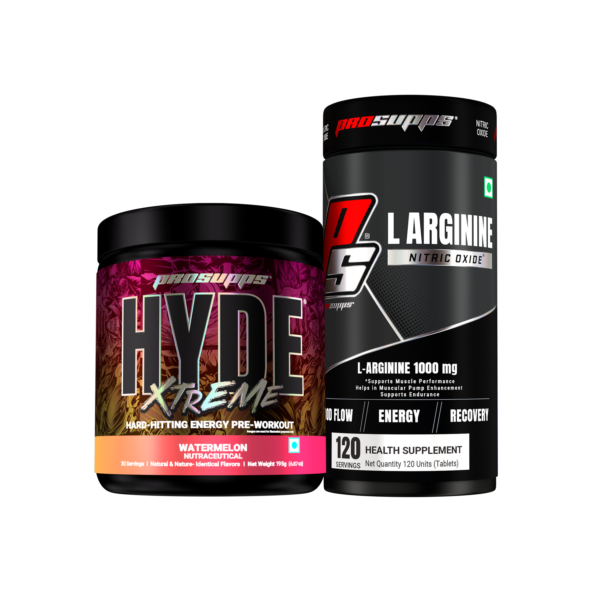 hyde workout supplement hyde xtreme watermelon flavour and L-Arginine combo