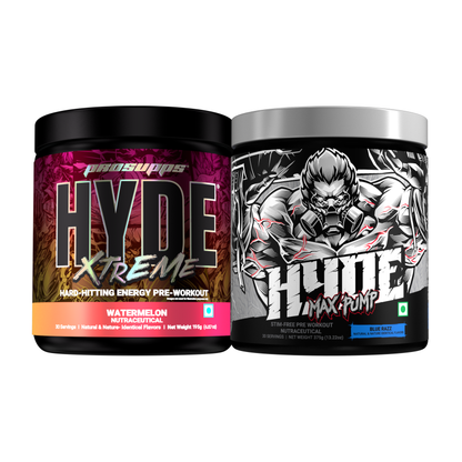 hyde xtreme pre workout hyde xtreme watermelon flavour and hyde max pump blue razz flavour combo