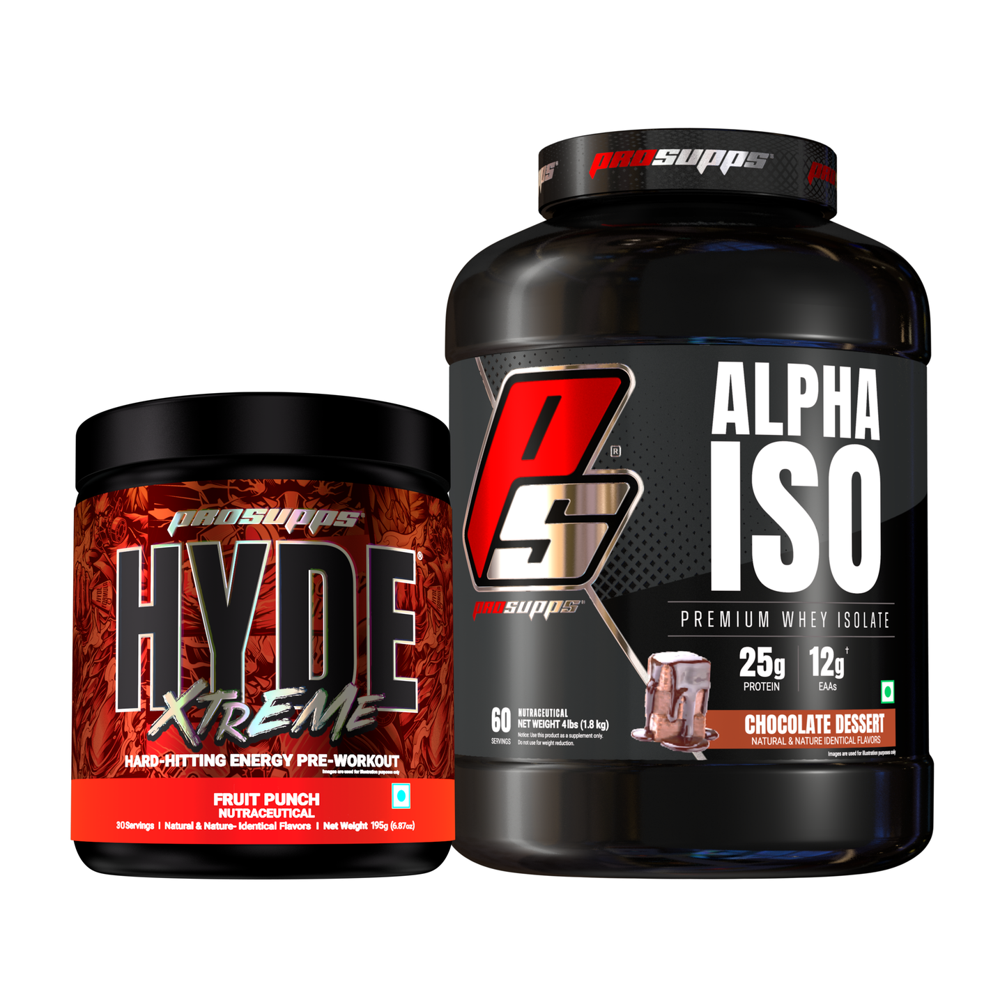 hyde xtreme pre workout hyde xtreme fruit punch flavour and alpha iso chocolate dessert flavour combo