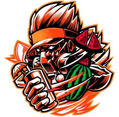 Hyde Xtreme Water melon flavour mascot logo